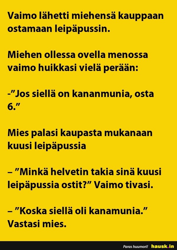 Vaimo L Hetti Miehens Kauppaan Huumoria Joka P Iv N Parhaat