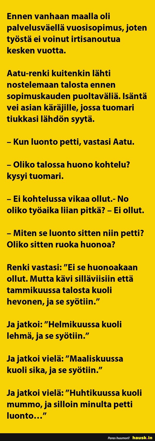 Ennen Vanhaan Maalla Huumoria Joka Päivään Parhaat Vitsejä Ja